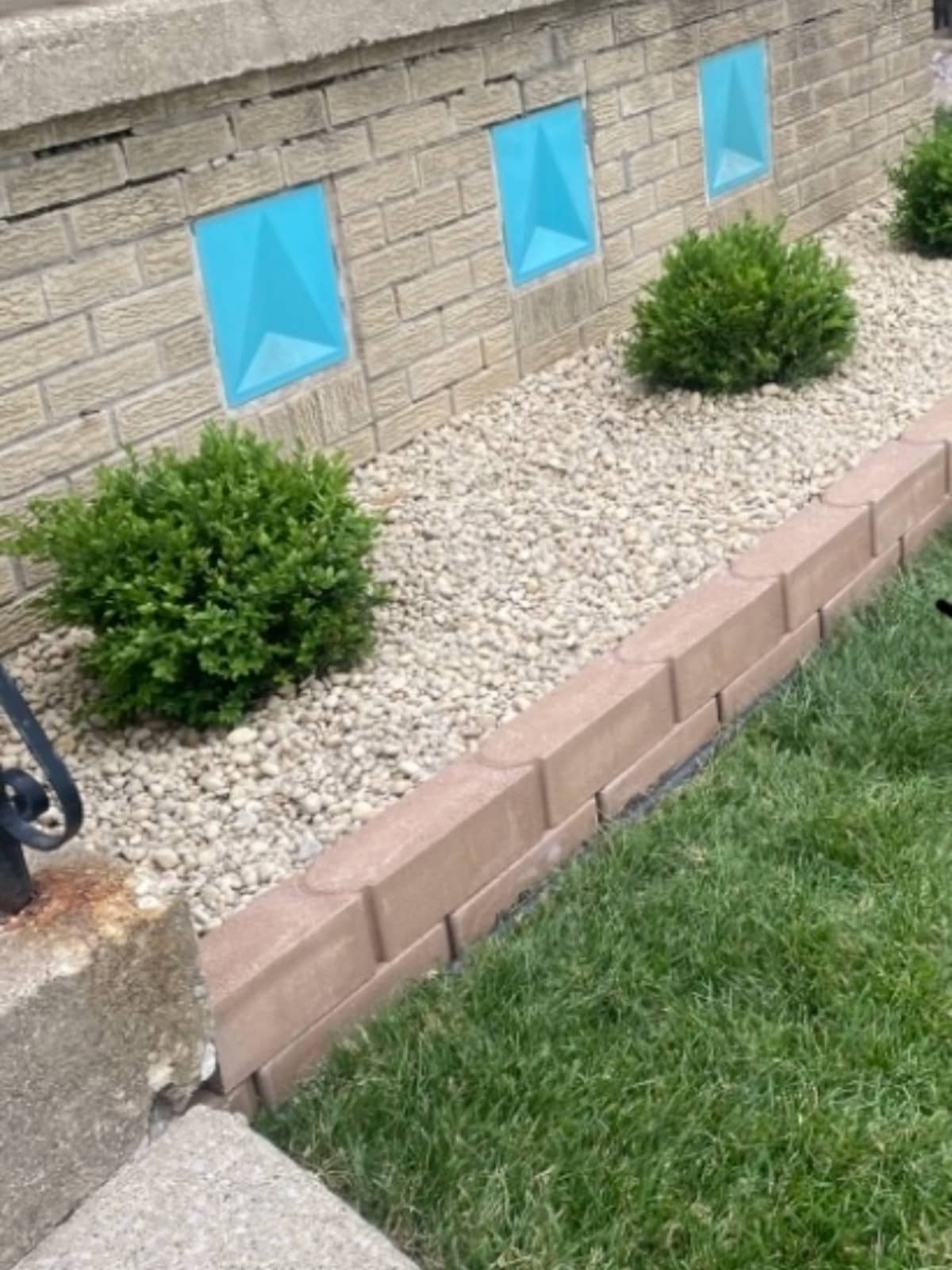 Small brick retaining wall